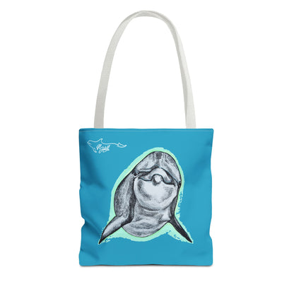 Curious Dolphin Tote Bag (AOP)