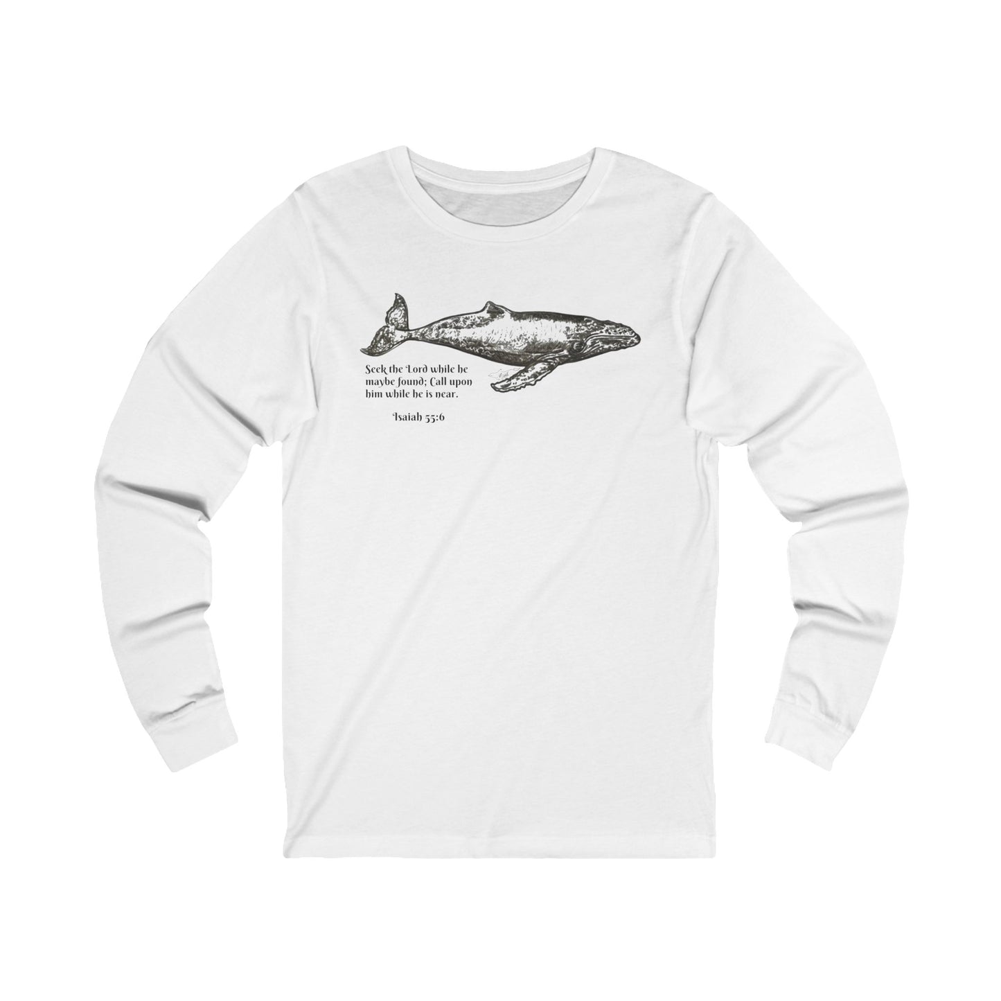 Humpback Whale with Scripture Unisex Jersey Long Sleeve Tee