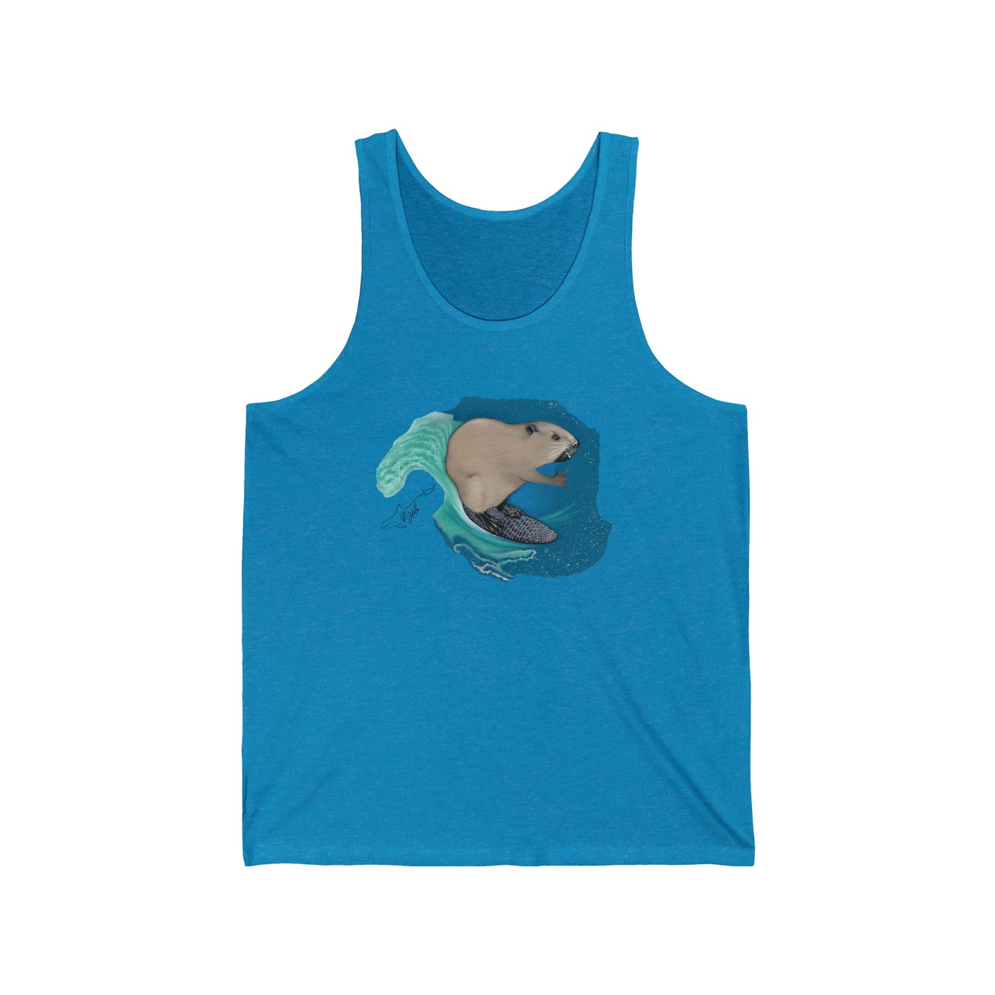 Surfing Beaver Unisex Jersey Tank