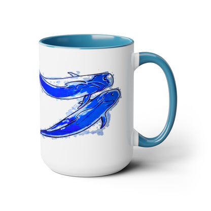 Pilot Whale Two-Tone Coffee Mugs, 15oz