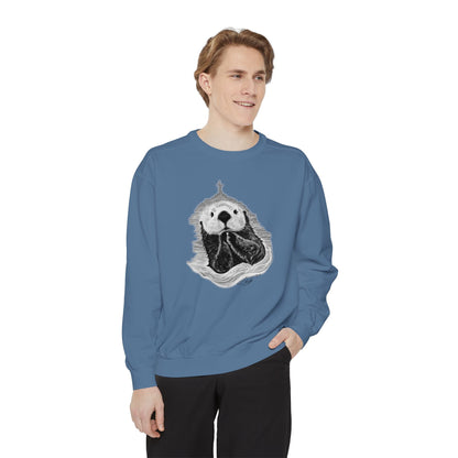 Praying Sea Otter Unisex Garment-Dyed Sweatshirt