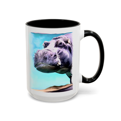 Hippopotamus Patti Accent Coffee Mug, 15oz