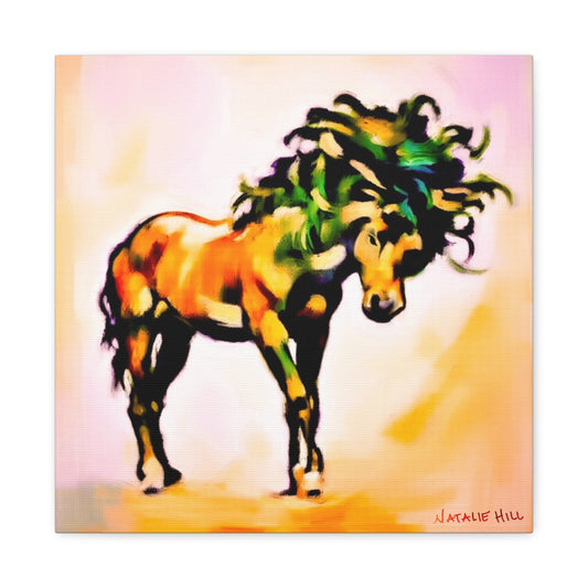 Wild Horse Painting Matte Canvas, Stretched, 1.25"