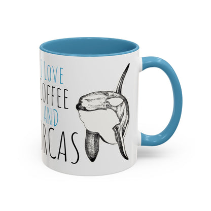 I Love Coffee and Orcas Accent Coffee Mug 11 oz