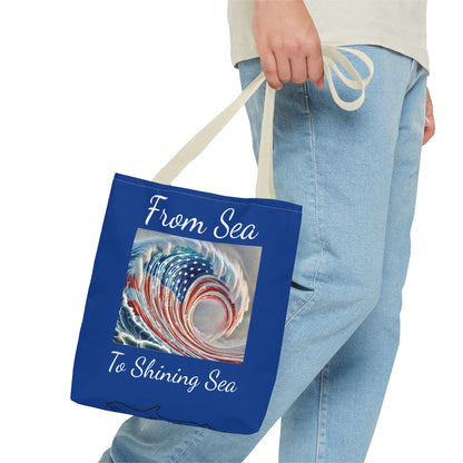 Flag Navy Blue Ocean Tote Bag (AOP)