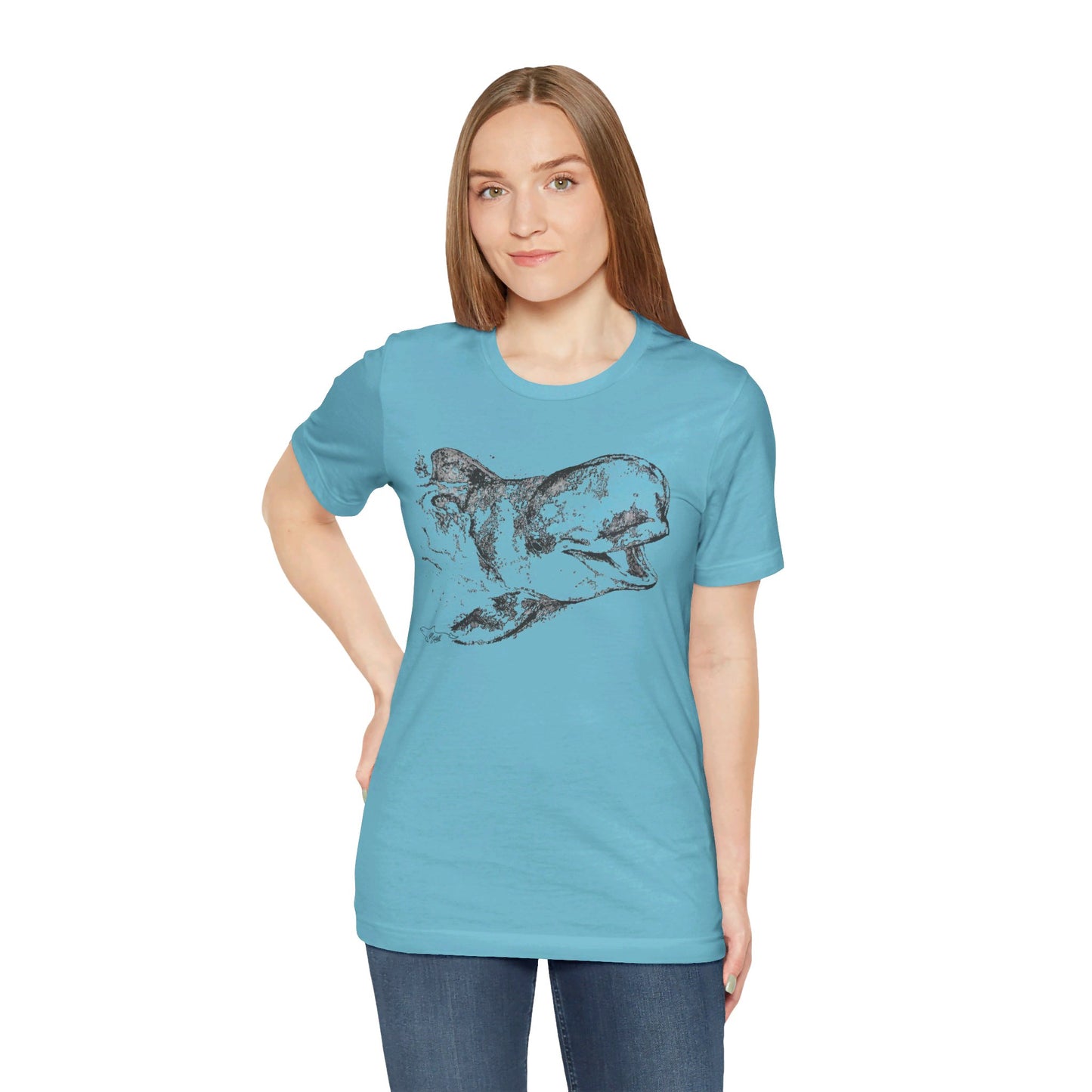 Bubbles Pilot Whale Unisex Jersey Short Sleeve Tee