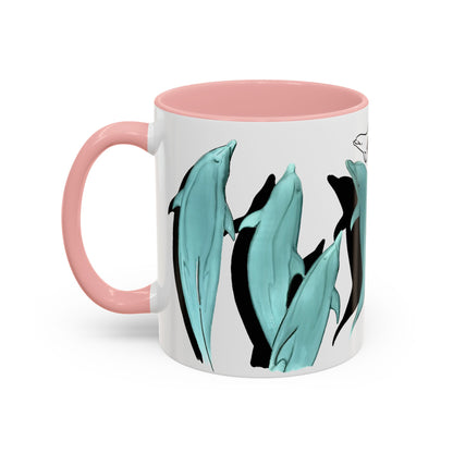 Dolphin Bow Ride Accent Coffee Mug (11, 15oz)