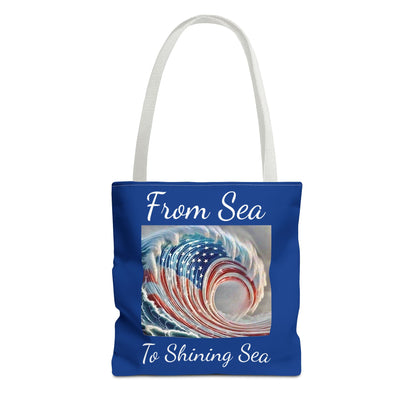 Flag Navy Blue Ocean Tote Bag (AOP)