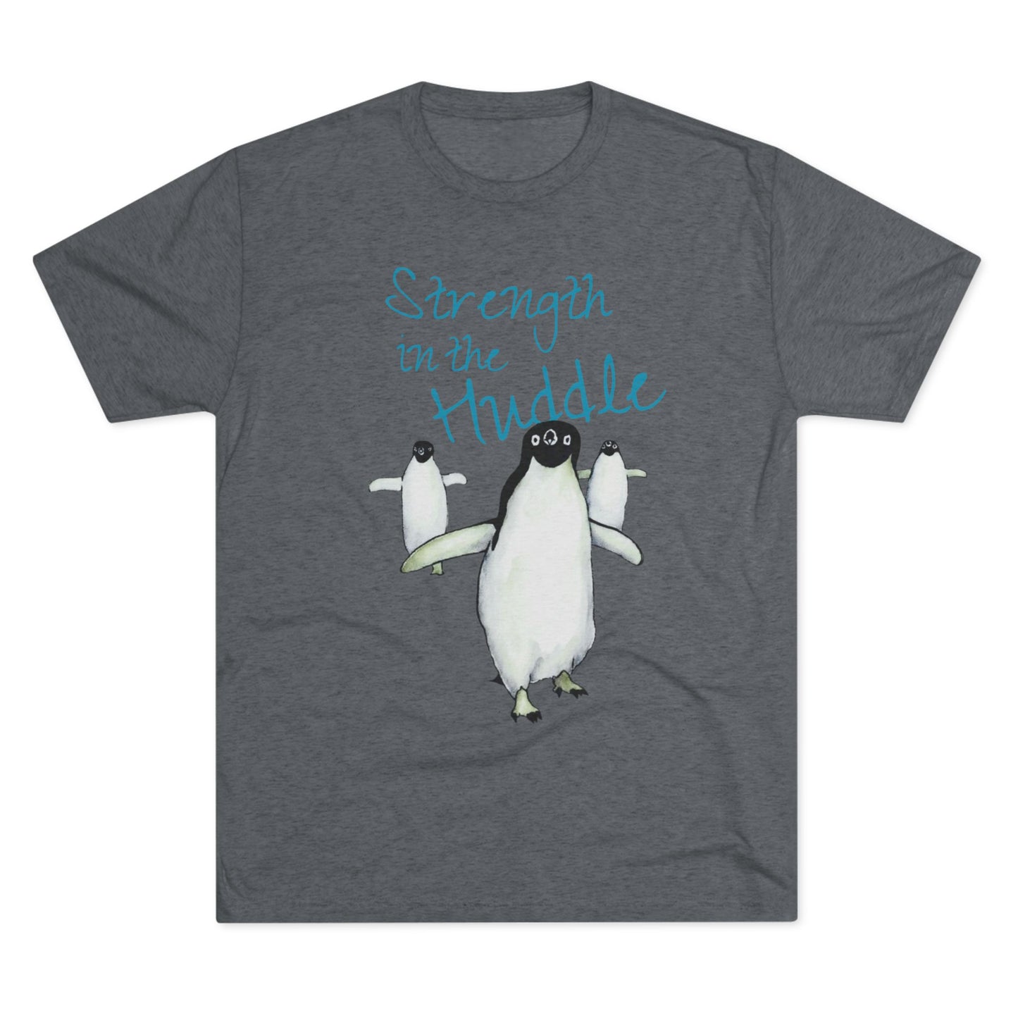 Strength in the Huddle Adélie Penguin Unisex Tri-Blend Crew Tee