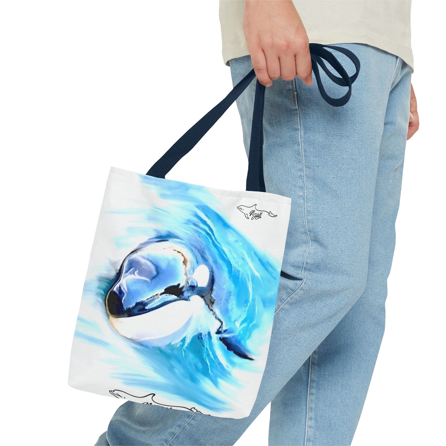 Curious Orca Tote Bag (AOP)