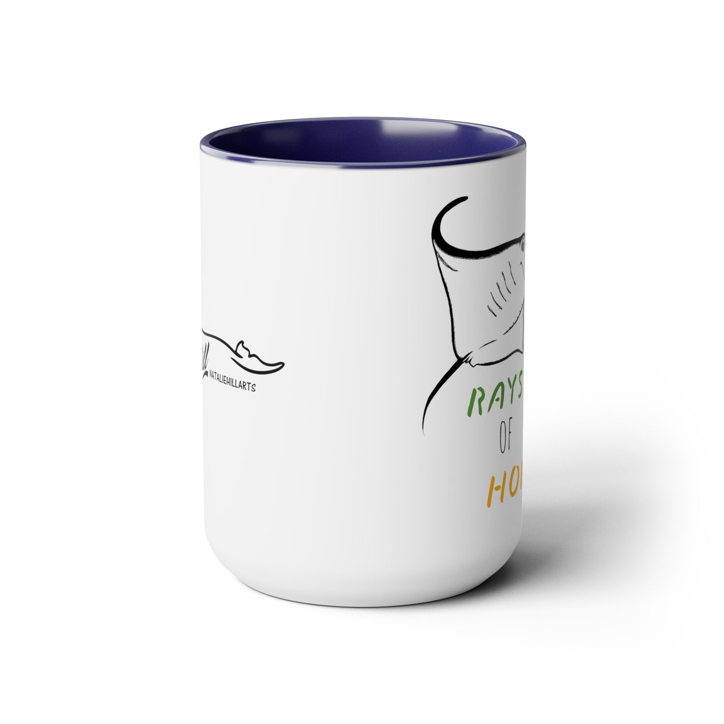 Sea Rays Two-Tone Coffee Mugs, 15oz