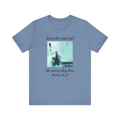 Mathew 8:27 Even The Wind  Unisex Jersey Short Sleeve Tee