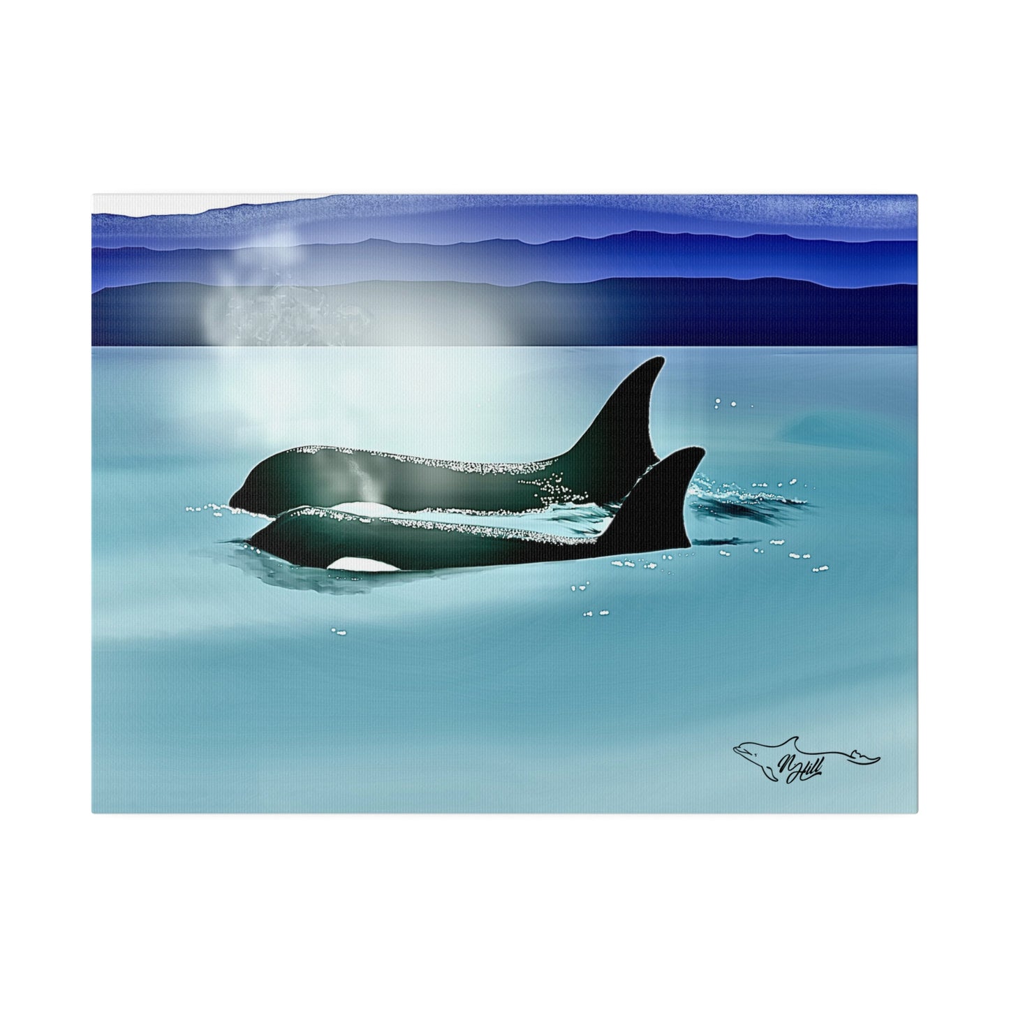 Orca Mist Matte Canvas, Stretched, 0.75"