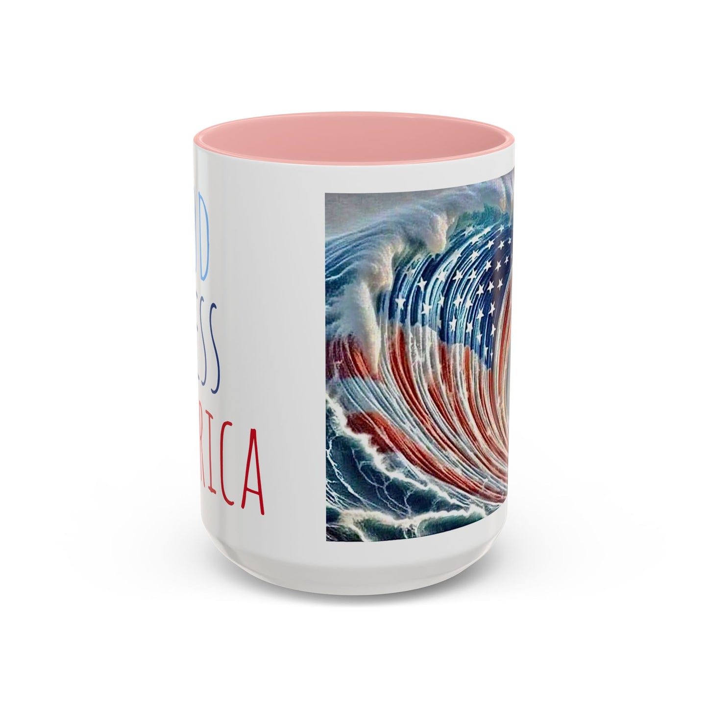 God Bless America Accent Coffee Mug 15oz