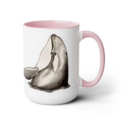 Orca Two-Tone Coffee Mugs, 15oz