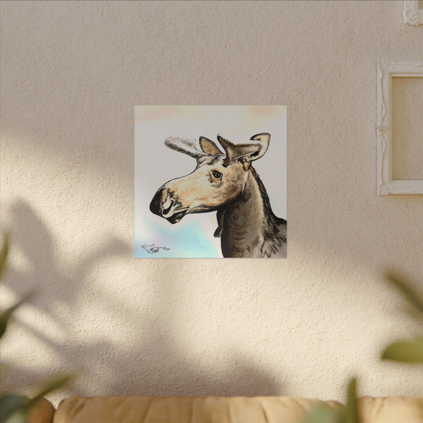 Hidden Springs Moose Matte Canvas, Stretched, 0.75"
