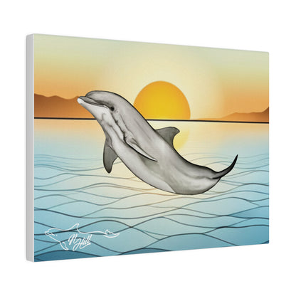 Dolphin Matte Canvas 12" x 9", Stretched, 0.75"