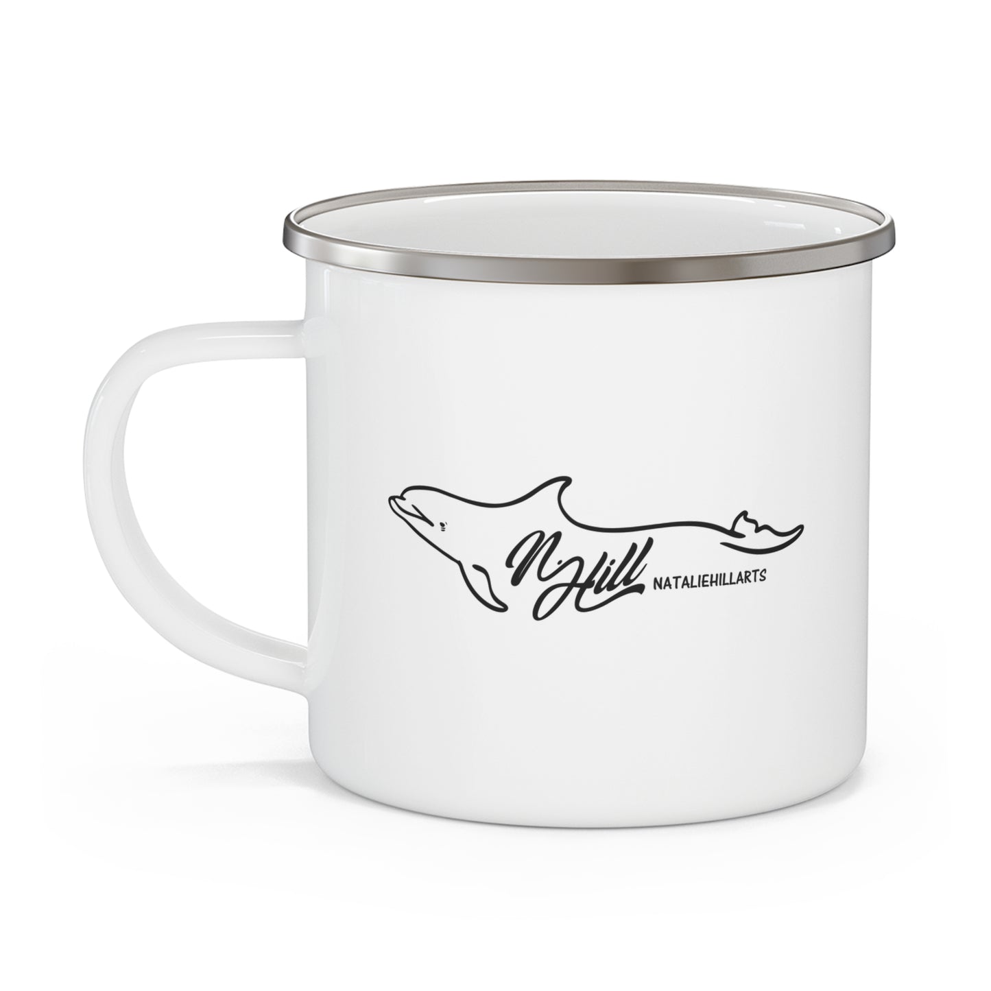 Orca Whale Enamel Camping Mug