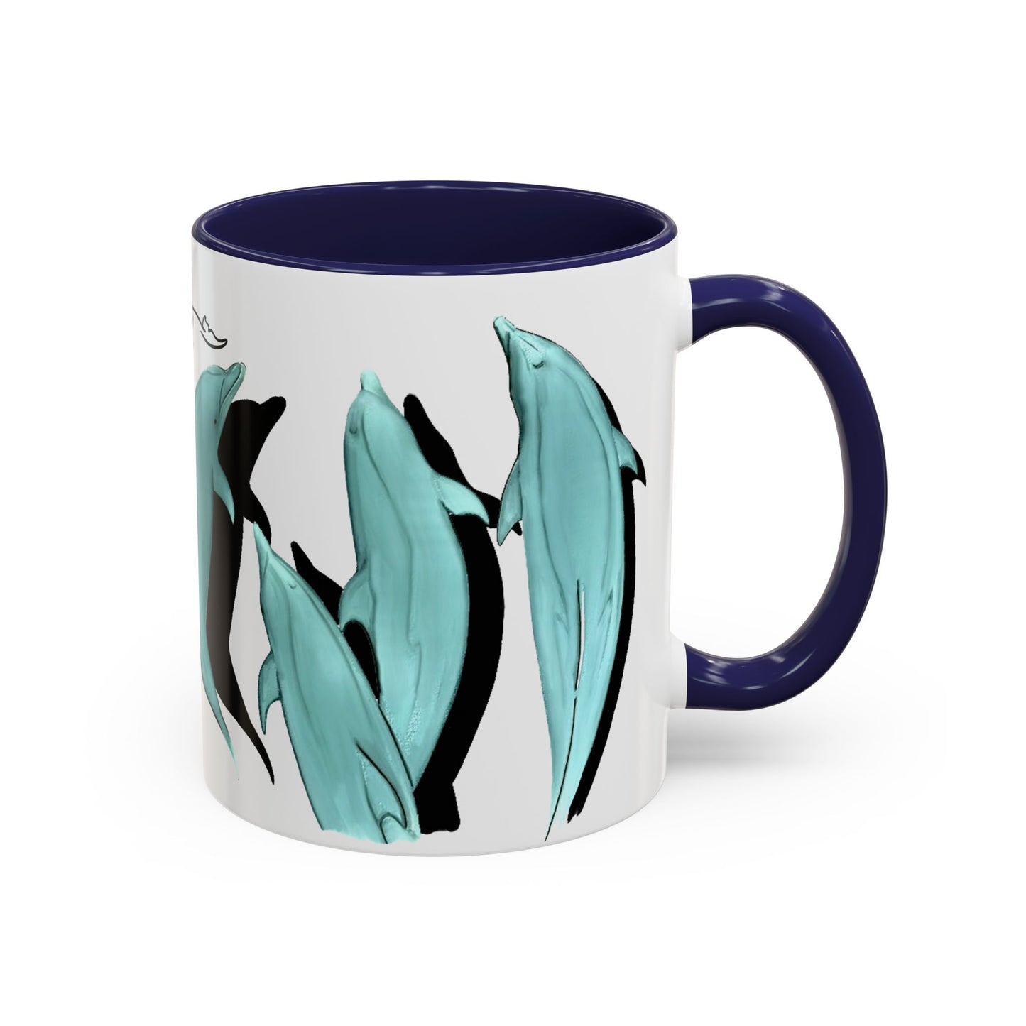 Dolphin Bow Ride Accent Coffee Mug (11, 15oz)