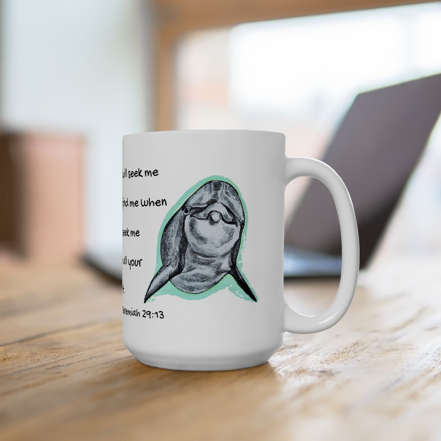 Seeking Dolphin Ceramic Mug 15oz