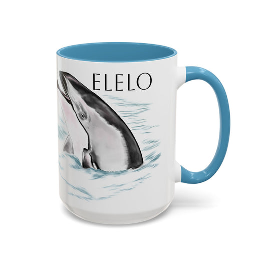 Pacific White Sided Dolphin Elelo Accent Coffee Mug 15oz