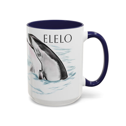 Pacific White Sided Dolphin Elelo Accent Coffee Mug 15oz