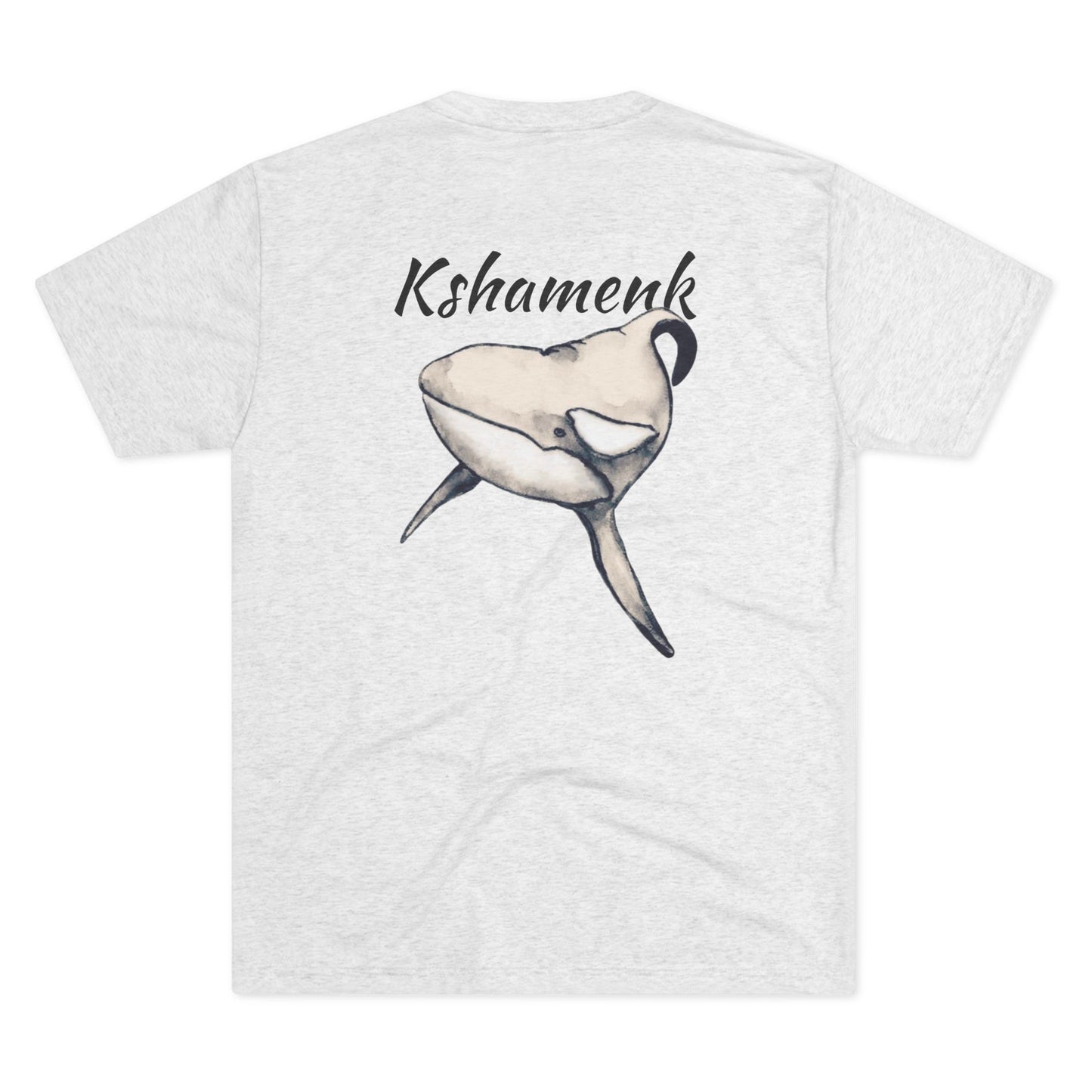 Kshamenk Orca Whale Unisex Tri-Blend Back Graphic Crew Tee