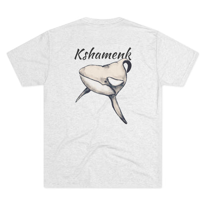 Kshamenk Orca Whale Unisex Tri-Blend Back Graphic Crew Tee