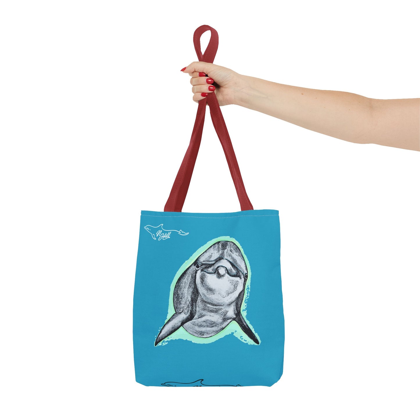 Curious Dolphin Tote Bag (AOP)