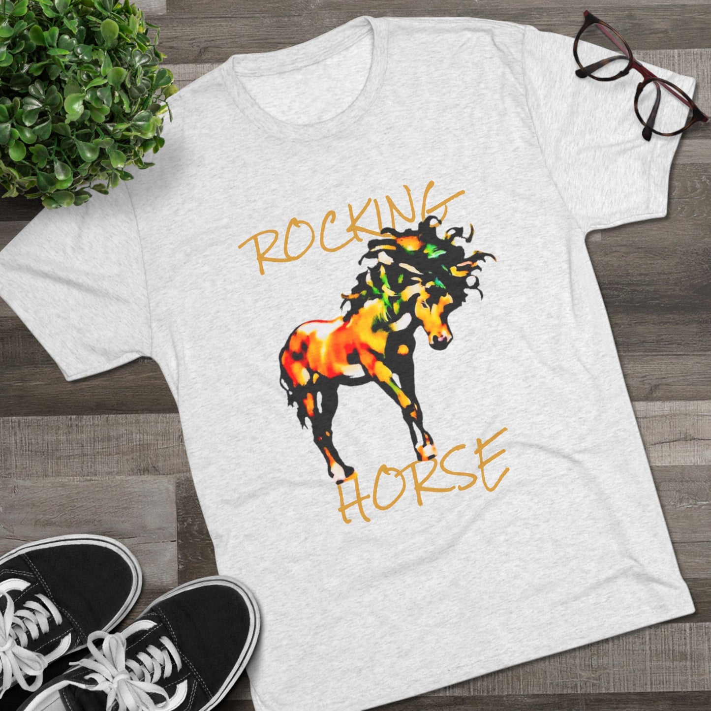 Rocking Horse Unisex Tri-Blend Crew Tee