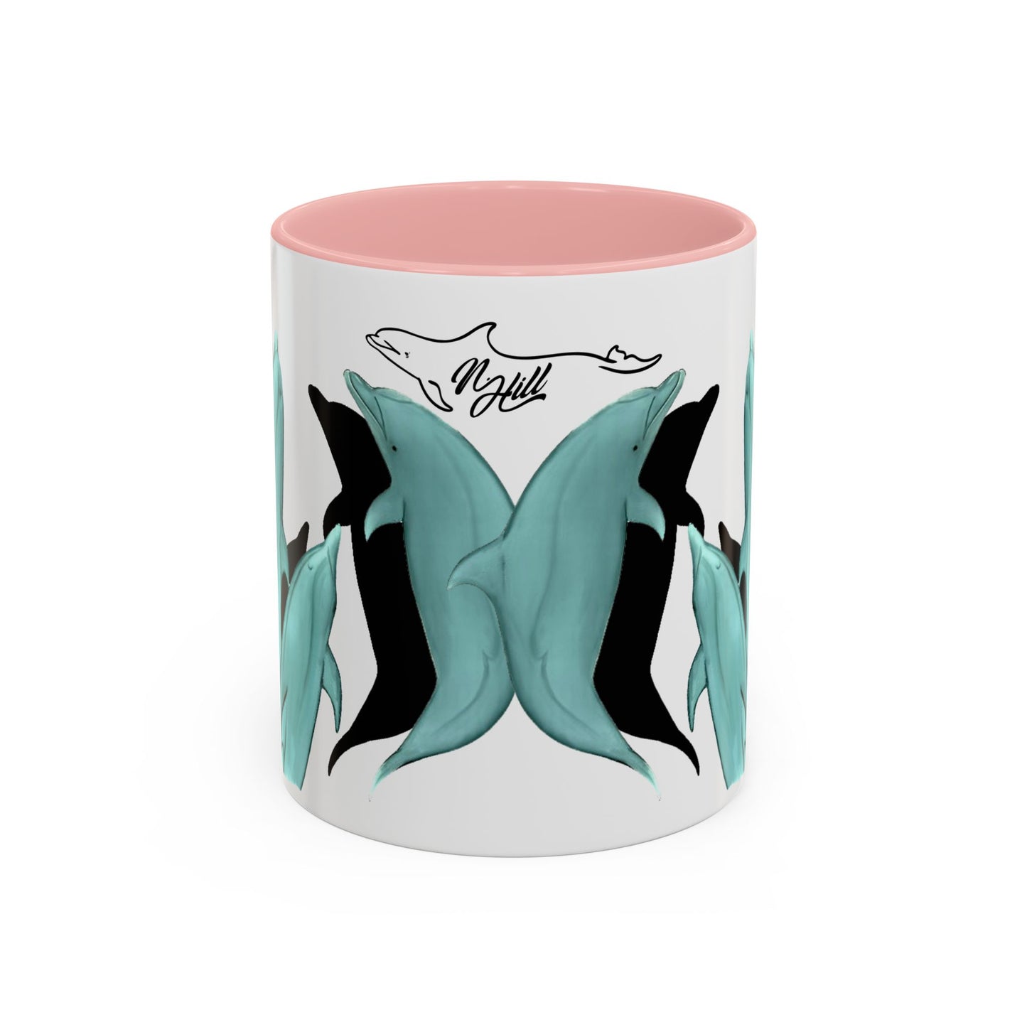 Dolphin Bow Ride Accent Coffee Mug (11, 15oz)