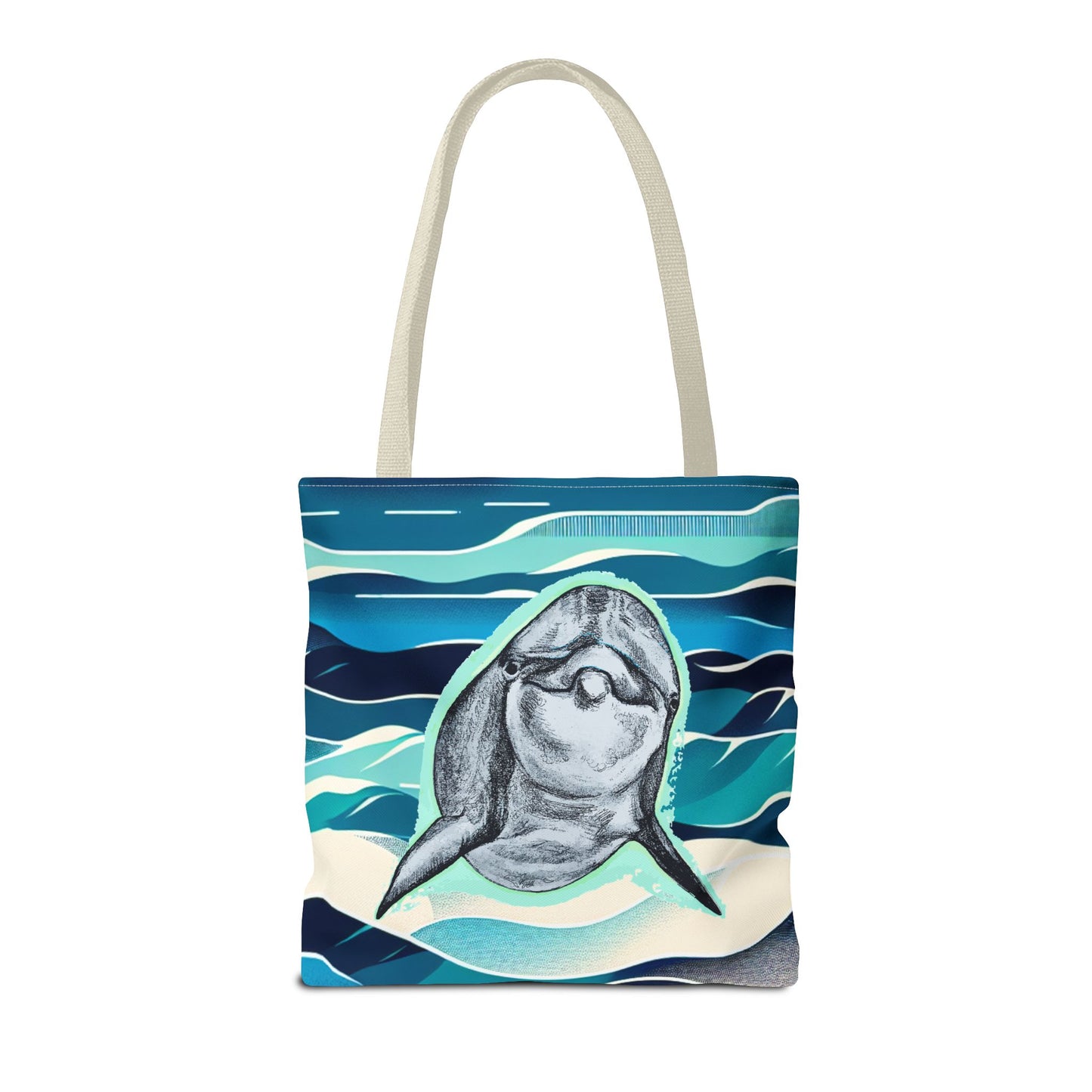 Curious Dolphin Tote Bag (AOP)