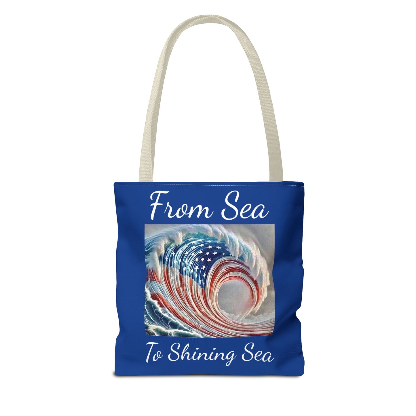 Flag Navy Blue Ocean Tote Bag (AOP)