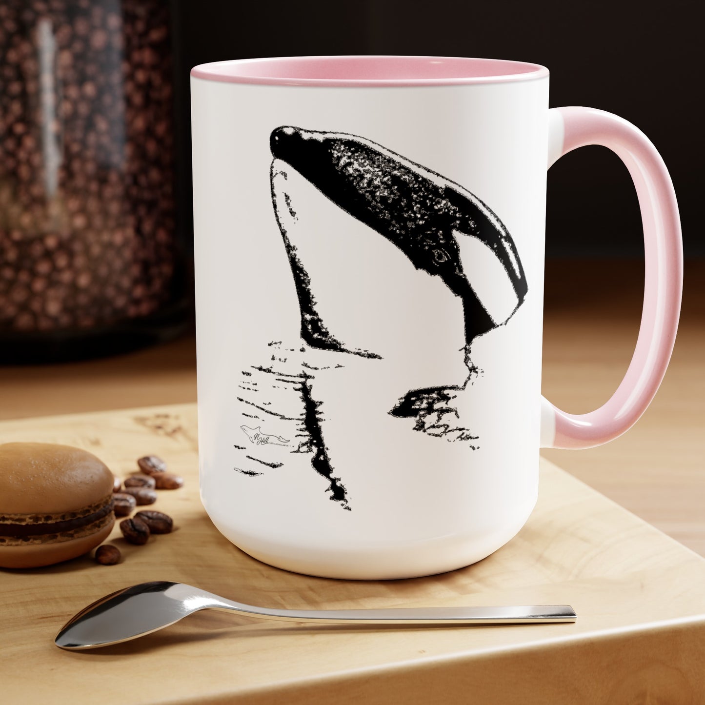 Tiki Treasure Orca Two-Tone Coffee Mugs, 15oz