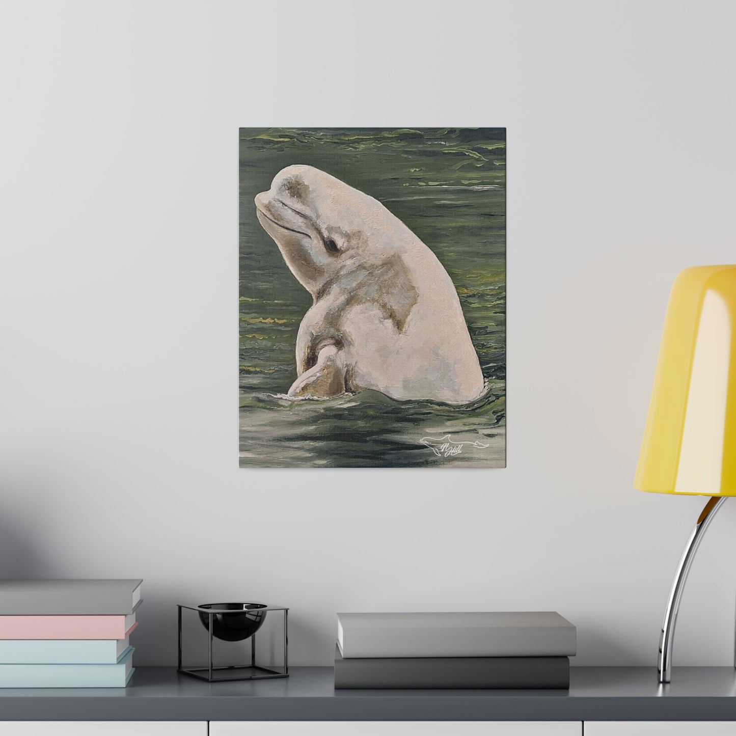 Beluga Whale Matte Canvas, Stretched, 0.75"