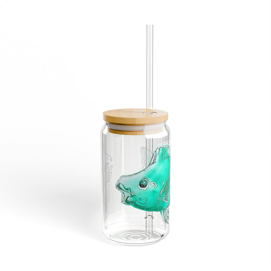 Parrot Fish Sipper Glass, 16oz