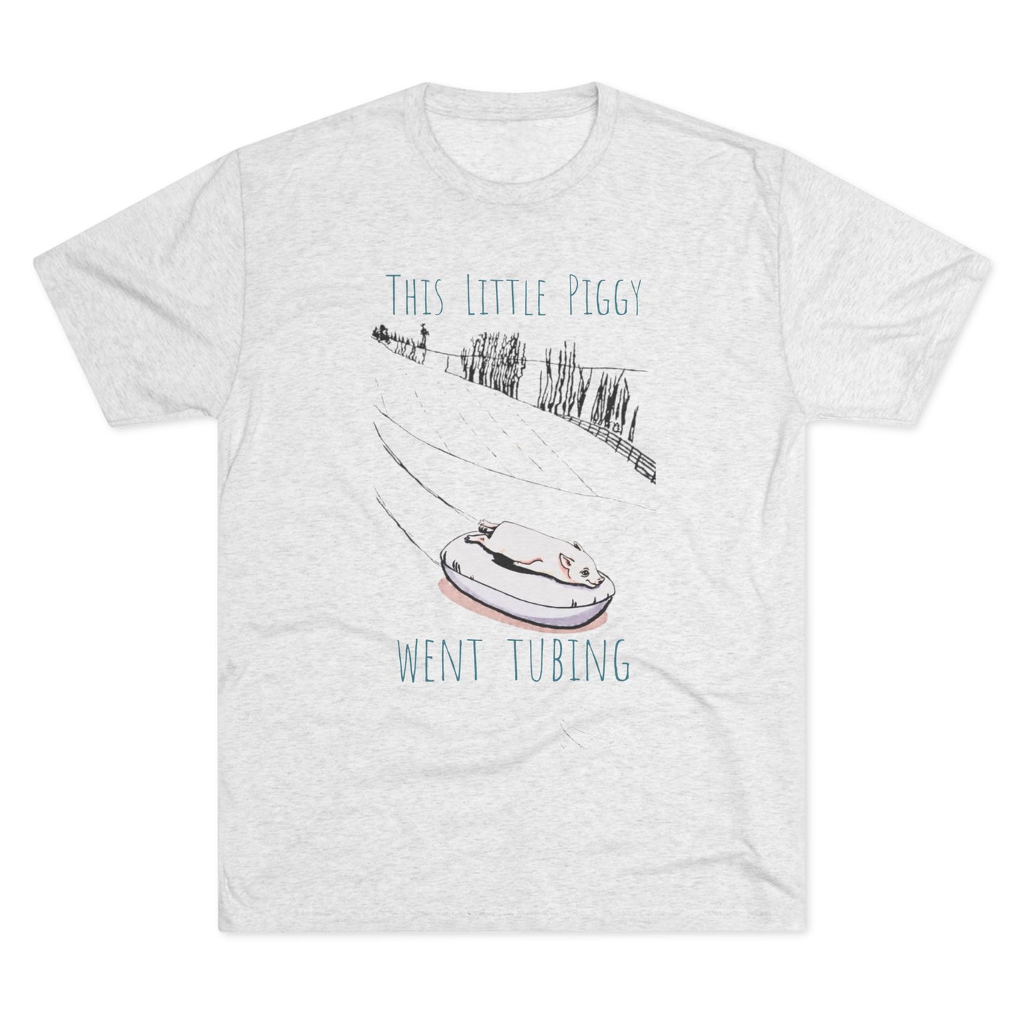 This Little Piggy Went Tubing Unisex Tri-Blend Crew Tee