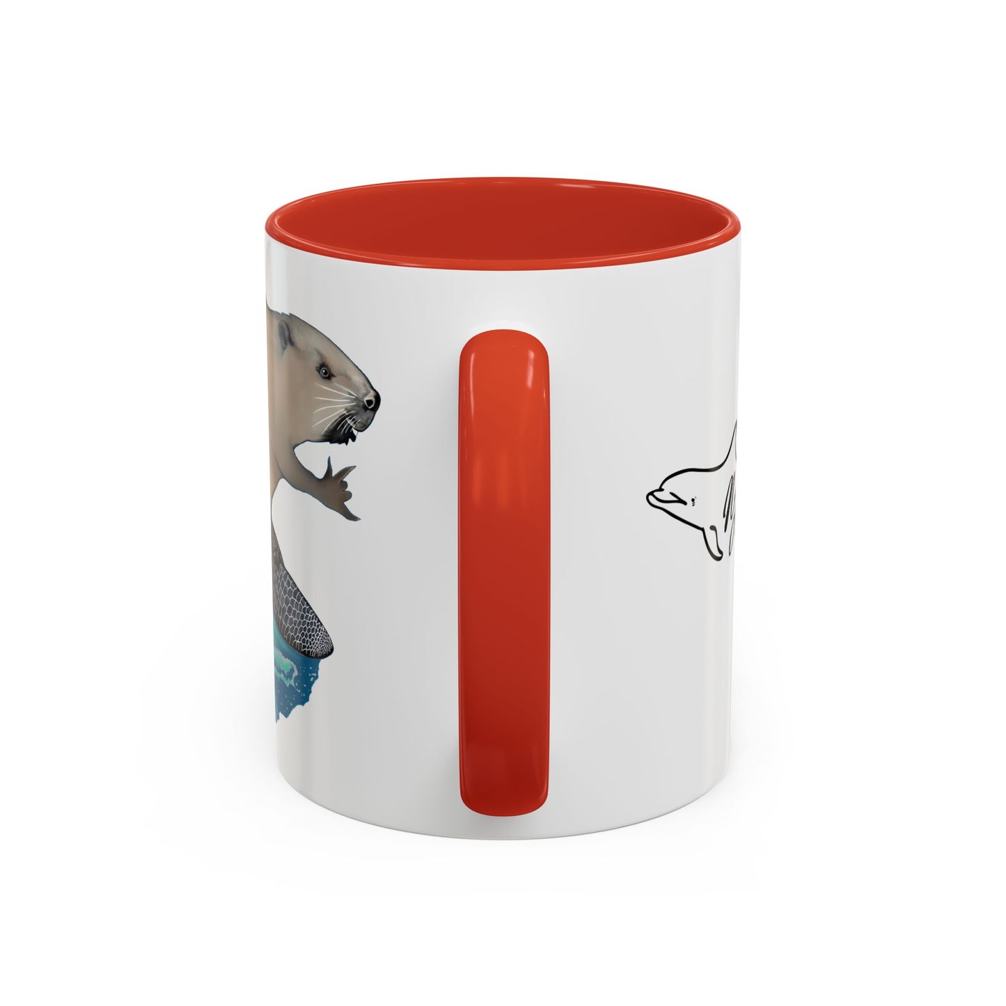 Surfing Beaver Accent Coffee Mug, 11oz