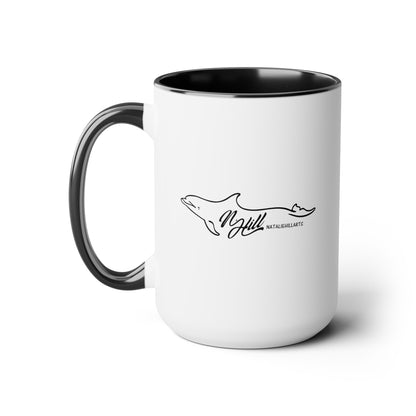 Sea Lion Pup Two-Tone Coffee Mugs, 15oz