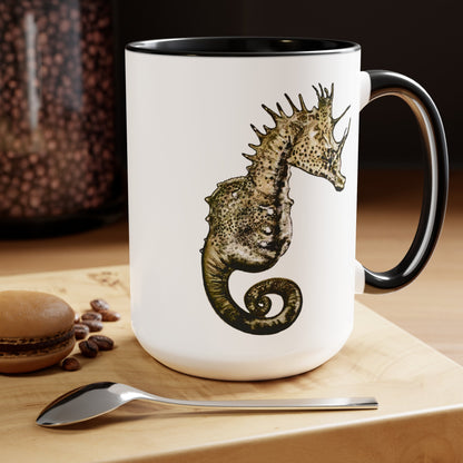 Sea Horse Two-Tone Coffee Mugs, 15oz