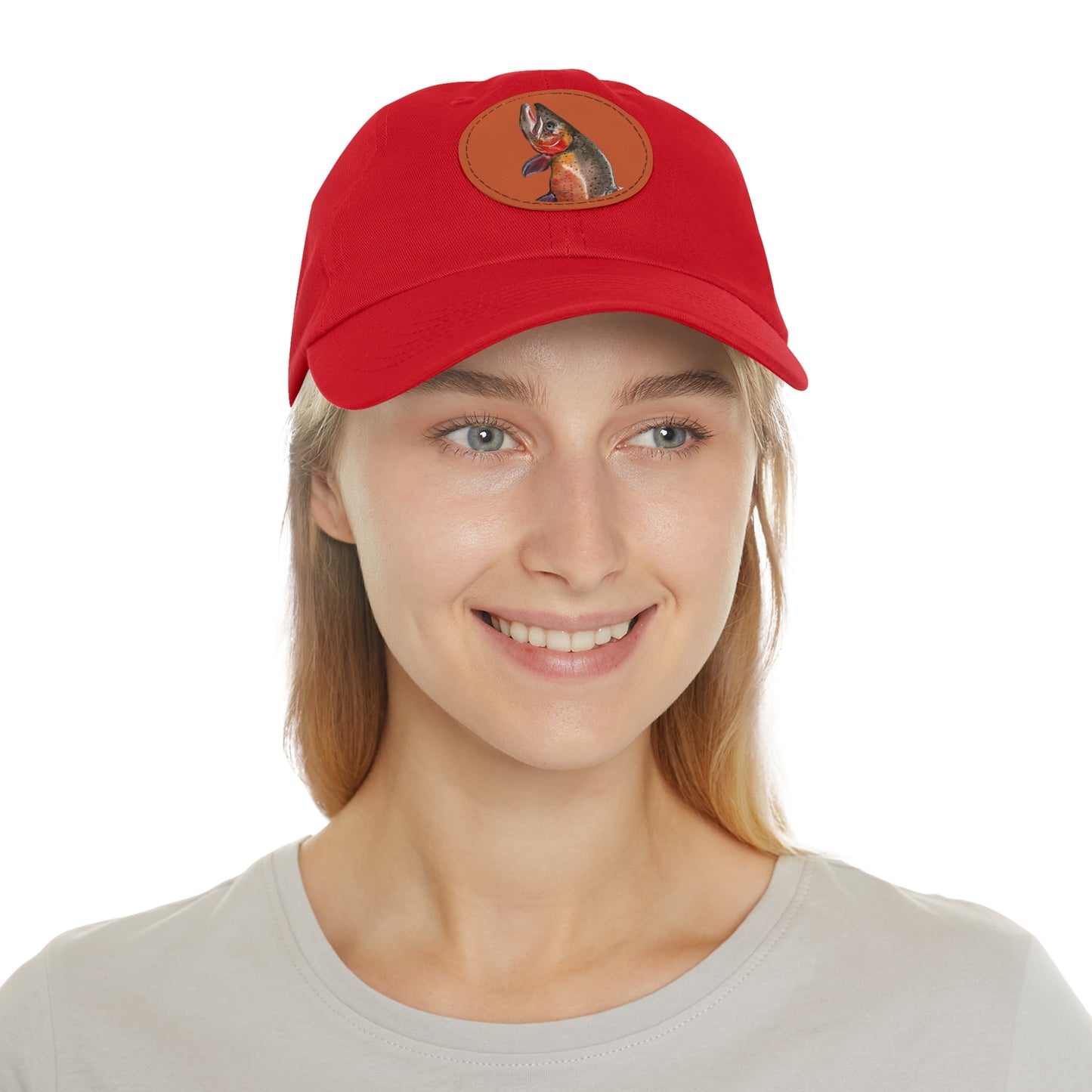 Cutthroat Trout Hat with Leather Patch (Round)