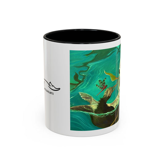 Otter and Dragonfly Accent Coffee Mug, 11oz