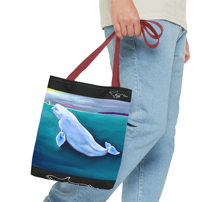 Beluga Whale Hvaldimir Tote Bag by Tracy Hill (AOP)