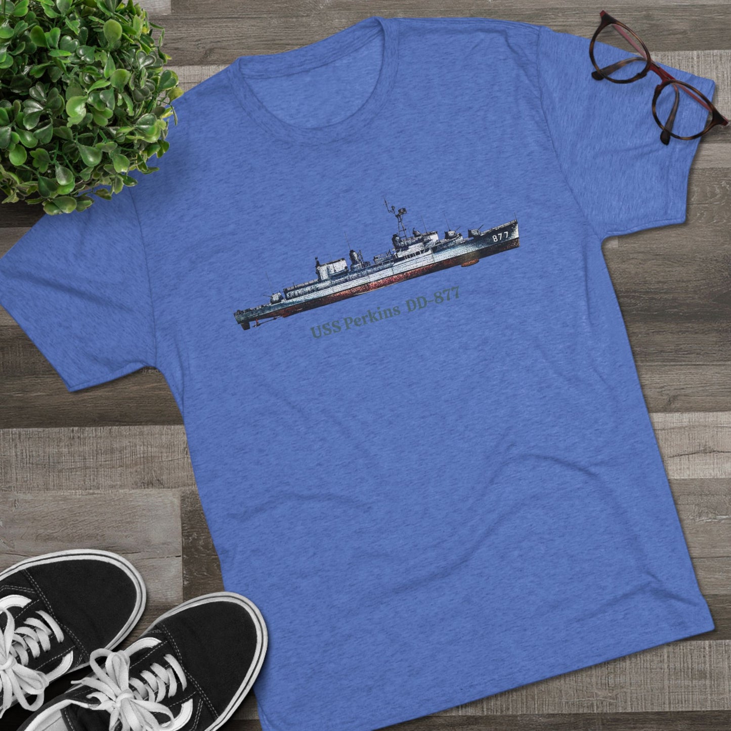 USS Perkins DD-877  Unisex Tri-Blend Crew Tee