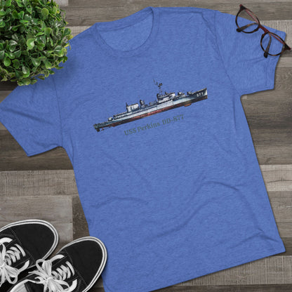 USS Perkins DD-877  Unisex Tri-Blend Crew Tee