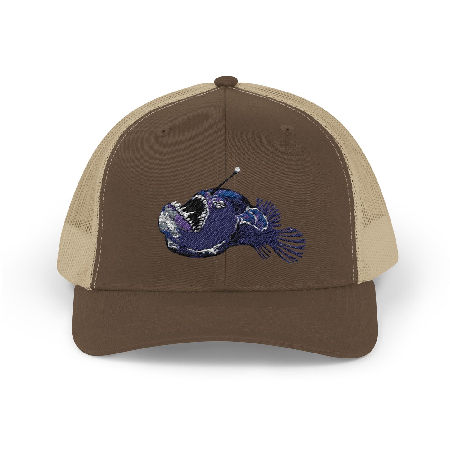 Angler Fish Embroidered Snapback Trucker Cap