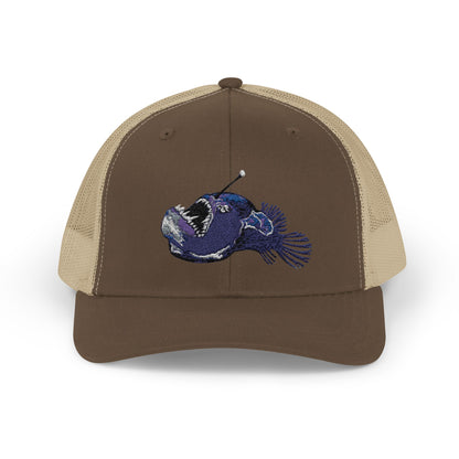 Angler Fish Embroidered Snapback Trucker Cap