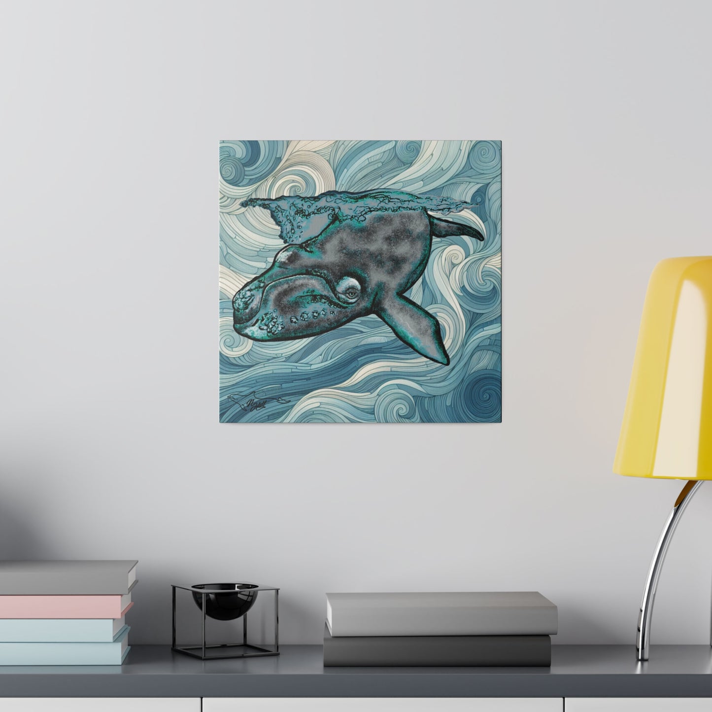 North Atlantic Right Whale Matte Canvas, Stretched, 0.75"