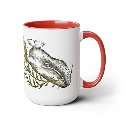 Gray Whale Two-Tone Coffee Mugs, 15oz