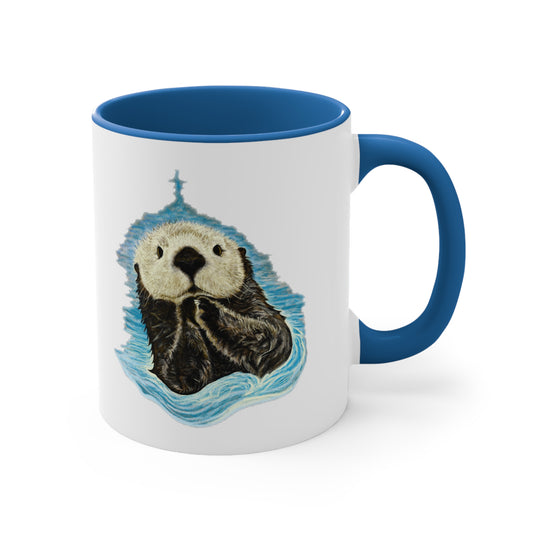 Sea Otter Accent Coffee Mug, 11oz